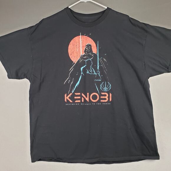 Star Wars Size 2XL Kenobi Restoring Balance To The Force Vader Graphic Tee Black - Picture 1 of 6